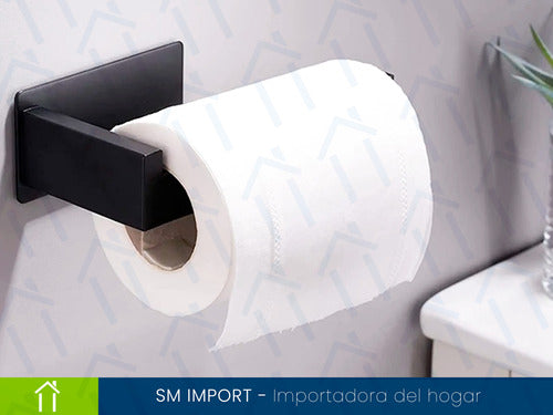 SM-IMPORT Porta Rollo Adhesivo Papel Higiénico Metal Soporte Toalla 5