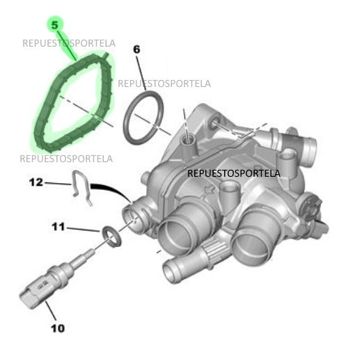 Peugeot Oring Thermostat Gasket for 308 408 508 3008 1.6 THP 1