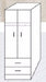Orlandi Bahia 61cm 2-Door 2-Drawer Wardrobe Closet 9