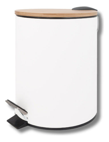 Vonne Stainless Steel Trash Can with Bamboo Lid - 3 Liters 0