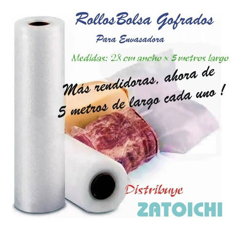 Rollos X2 Br2805 Bolsas Gofradas Envasadora Al Vacío 28cmx5m 4