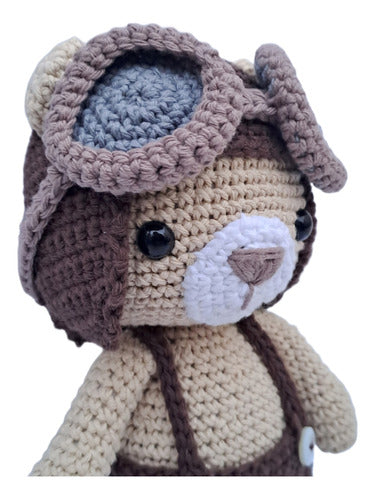 Crocheted Amigurumi Aviator Bear 2