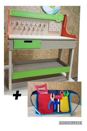 Wooden Toy Tool Bench with Tool Belt 2