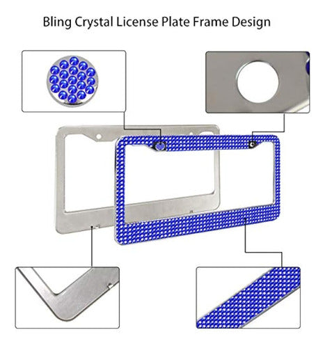 Gioyonil Stainless Steel License Plate Frame Package of 2 4