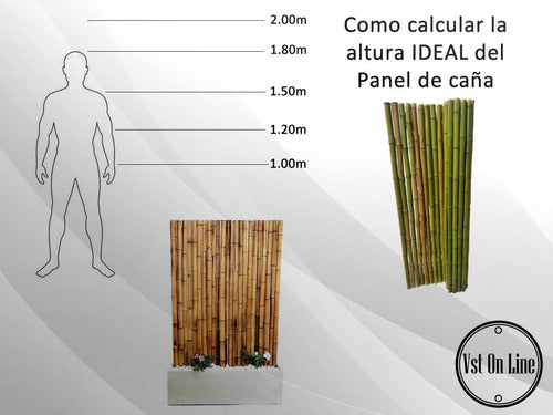 Panel Cerco De Caña Tacuara Nat-bar Pergolas Bambu 1.00x1.20 2