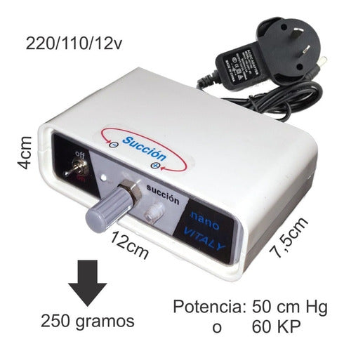 Microdermoabrasion Regulador De Succion Vitaly Nano 3 Puntas 1