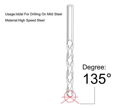 DRILLFORCE 25/64 Pulgadas Negro Y Oro Alta Velocidad Acero Jobber Broca 6