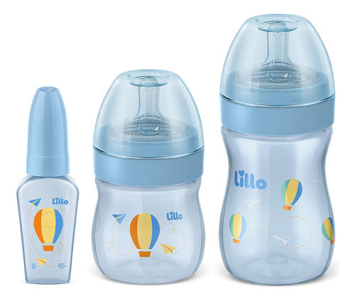 Kit De Mamadeira Primeiros Passos 50/150/240ml Azul - Lillo 0