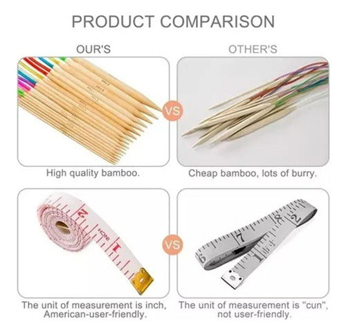 18 Pairs Bamboo Circular Knitting Needles Set with Accessories 4
