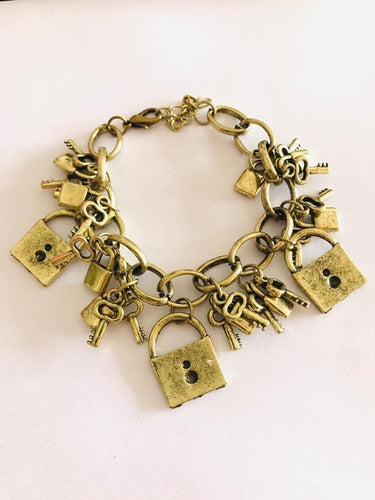 Bronze Metal Bracelet with Various Charms x 12 Units 3