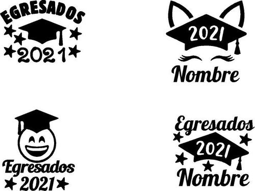 Personalized Vinyl Cutout Graduation Labels 30 Units for Glasses Lanús 4