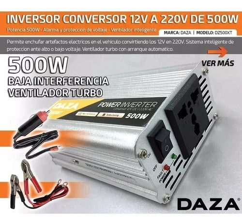 Daza Inversor Conversor Inverter 12v A 220v 500w Para Auto 1