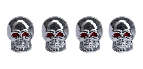 Oregon Chrome Skull Valve Caps Set of 4 Units 1