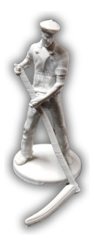 Miniature Harvesting Man, 1/32 Scale, White Color 0