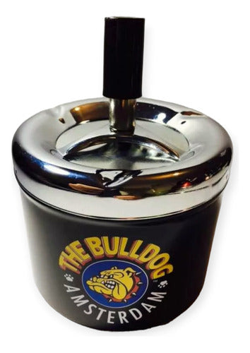 Bulldog Automatic Rotating Metal Ashtray with Designs 0