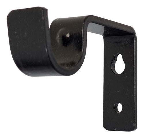 TF 15 Simple Wall Supports for 21mm Curtain Rods - Black 1