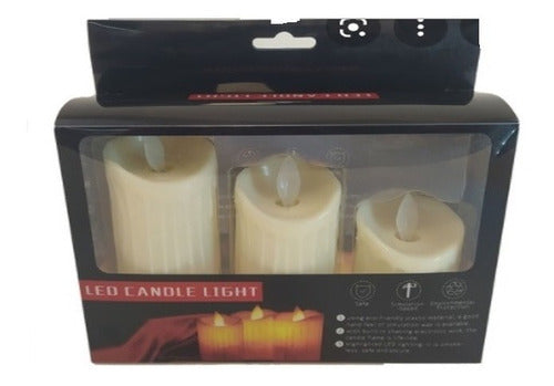 CANDLES Set of 3 LED Pillar Candles with Warm Flickering Flame Effect - Battery Operated 2