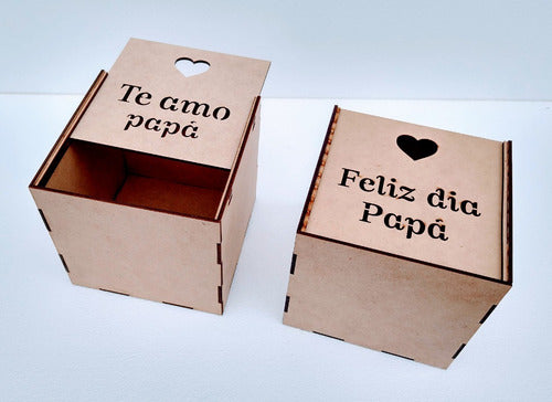 Set of 10 Laser Cut 15x15x15cm Wooden Boxes with Exclusive Designs for Father's Day 0