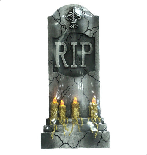 Lapida Cementerio Ritual Velas Led Decoracion Halloween 0