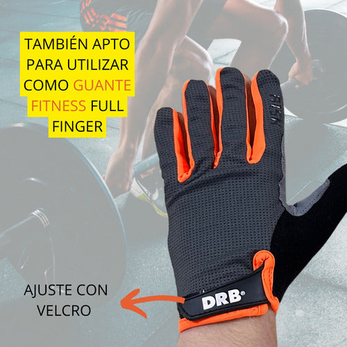 DRB Fitness Cycling Gloves Leather Velcro Crossfit Weights 3