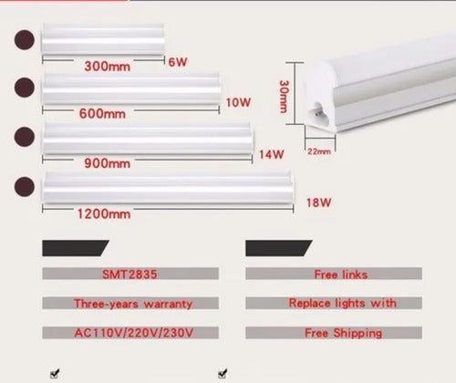 Artefacto De Tubo T5 Led 90cm 12w  Frió O Cálido 1