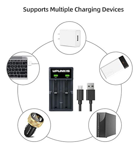 WANGDAJIEDIAN 18650 Lithium Ion Battery Charger with 2 Bays 3