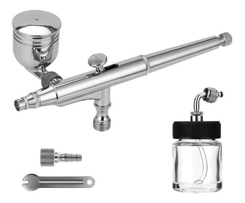 Hobbykits Dual Action 0.3mm Airbrush with Gravity Cup and Side Suction Jar 0