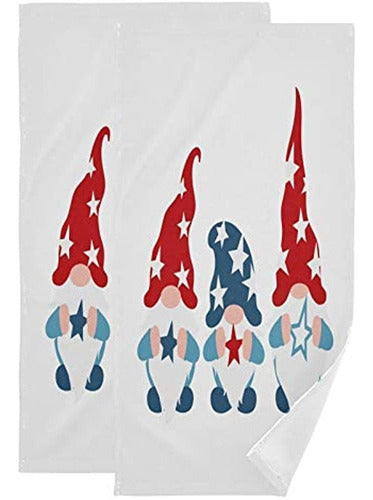 Qilmy USA Patriotic Gnomes Hand Towel Set 0