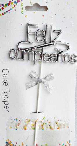 Happy Birthday Metallic Cake Topper Decoration X20 units 3