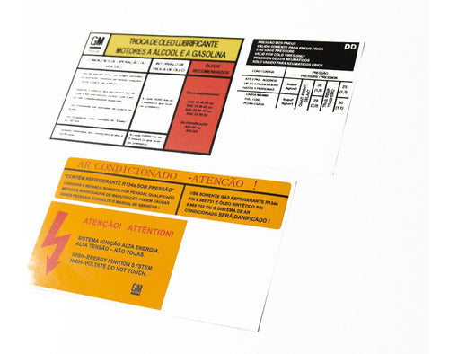 Kit Adesivos Etiquetas Cofre Motor Vectra Até 1996 Etmt6 Fgc 1