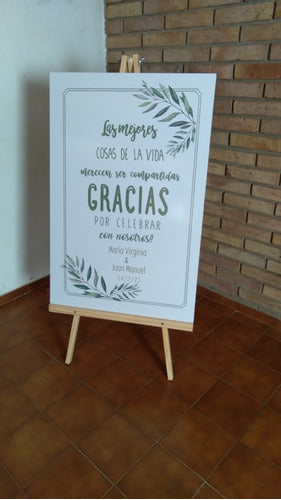 Wooden Wedding Sign 100x70 cm with Easel Included 5