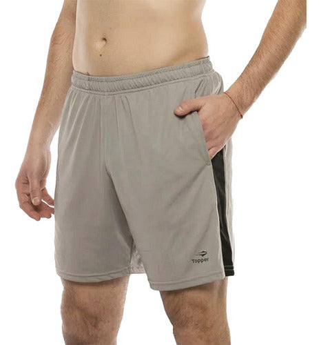 Topper Short Hombre - Poly Men Line Grisnegr 1