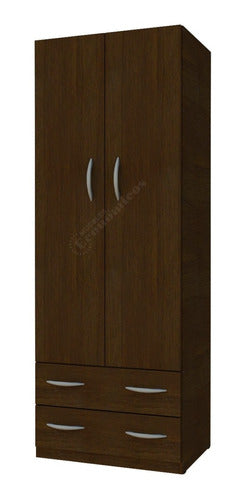 Muebles Económicos Small Wardrobe Assembly 180x60cm 2 Doors Shelf And Hanger 6