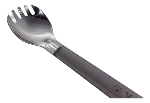 Valtcan Mango Largo De Titanio Spork Tazon Pulido Camping L 3