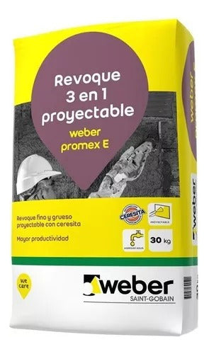 Weber Promex E Revoque Proyectable 3 En 1 X 30 Kg 0