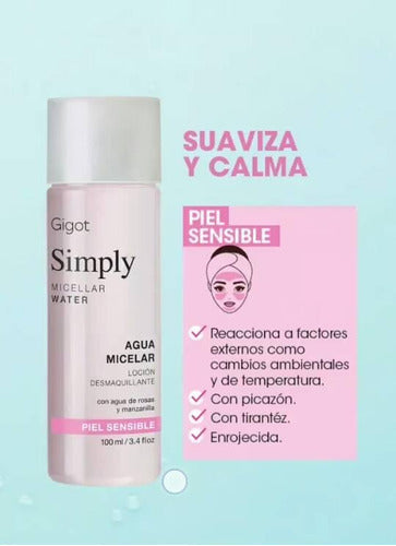 Agua Micelar Simply Locion Desmaquillante Piel Sensible 2