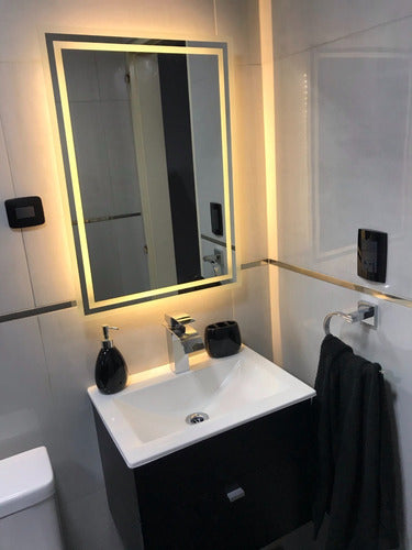 Klen Double Guard Frosted LED Mirror 60x70 cm Modern Bathroom 3