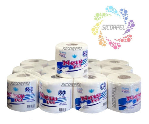 Pack Papel Higiencio 12x80mts Papel Tisue New Pel Blanco 1