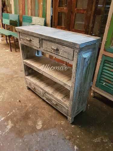 Uliomar Rustic Console Table Dressoire (90x30x90 Cm) 0