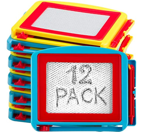 Mini Magnetic Drawing Board for Kids, Pack of 12 0