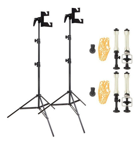 Jinbei Kit Soporte Fondo De Estudio Doble - 2,5m - Completo Click 0