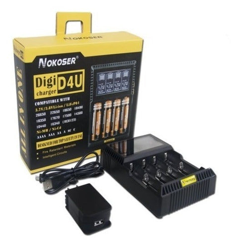 Nokoser 4 Slot Smart LCD USB Battery Charger 0