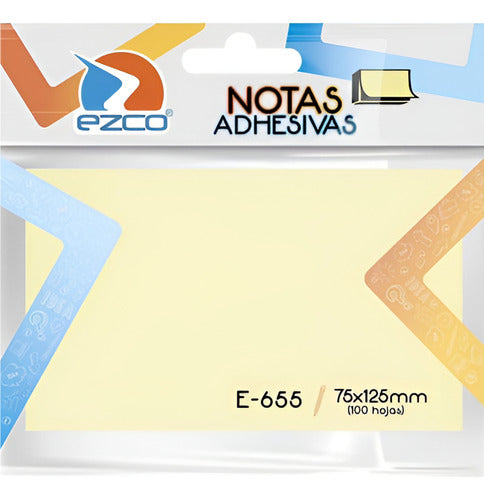 Ezco Sticky Notes 100 Sheets 75x125 mm Pack of 12 0