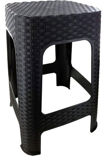 POO X5 Stackable Plastic Rattan-like Stools 0