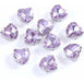 50pcs Heart Shaped Glass Rhinestones 12mm in Lilac - Pack of 50 0