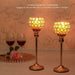 Vincigant Set of 2 Golden Crystal Candle Holders for Centerpieces 6