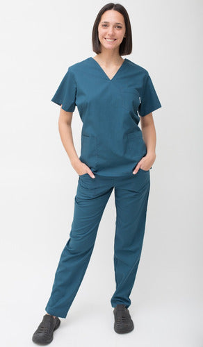 Suedy Medical Uniform V-Neck Set in Arciel Fabric 124