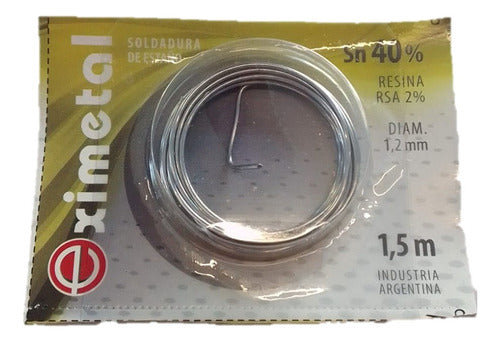 Blister De 40% Estaño X 1.5mts 1,2mm Eximetal 0