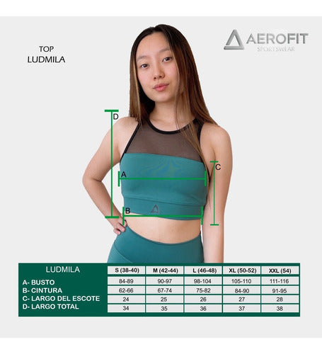 Ludmila Set: Top and Cycling Shorts Combo in Aerofit SW Tul Combination 32