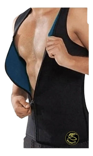 Men's Thermal Slimming Tank Top with Zipper + 3/4 Leggings Set 0
